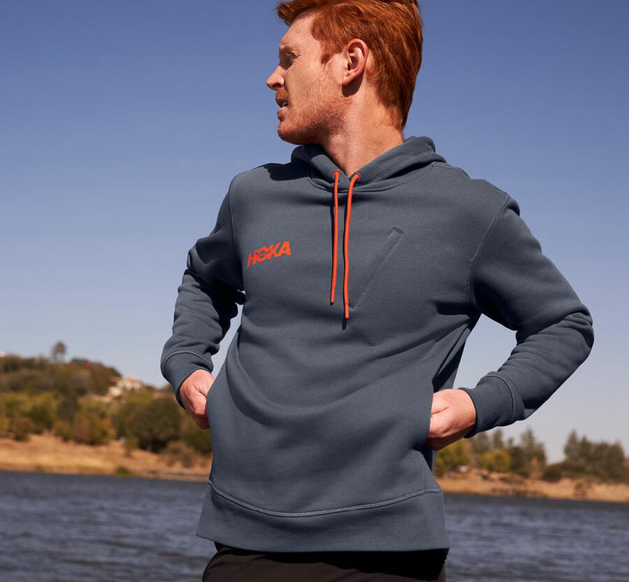 Hoka One One Hoodie Mens Blue - Performance - 40967CXYJ